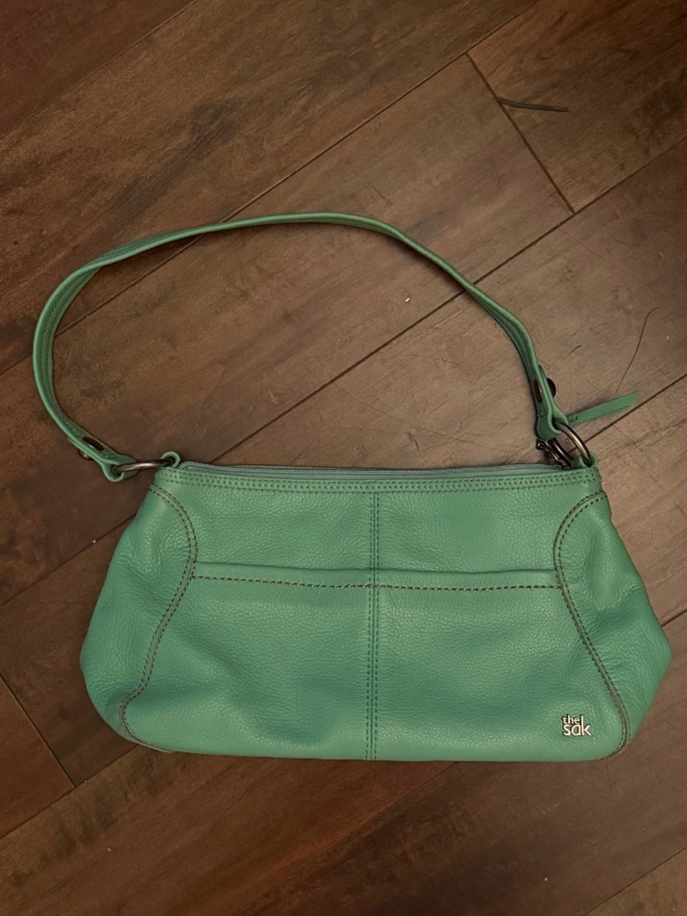 The Sak Mint Green Pebbled Leather Shoulder Bag